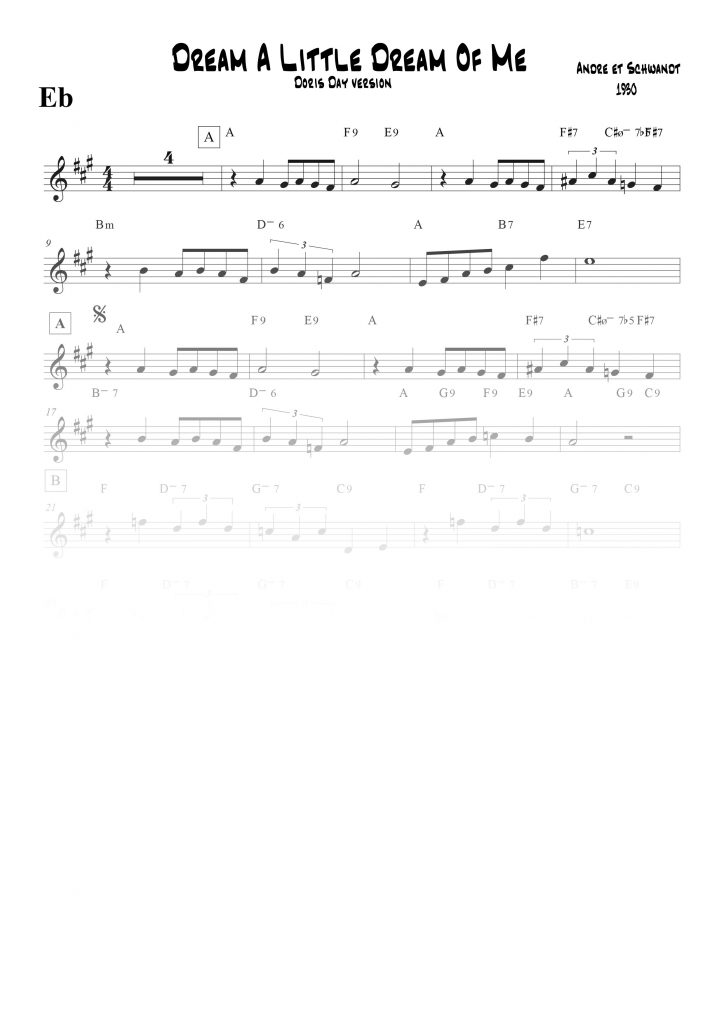 Dream a little dream of me - MIb (Eb)