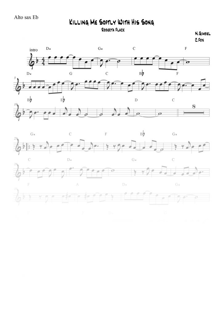 Killing Me Softly With His Song - Mib (Eb)