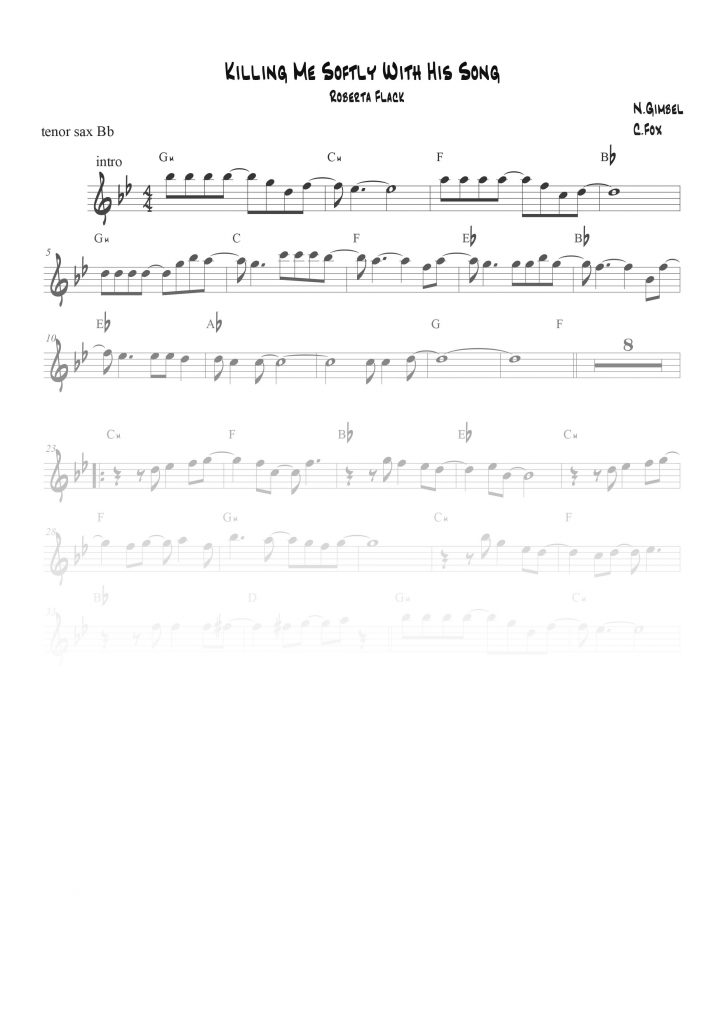 Killing Me Softly With His Song - SIb (Bb)