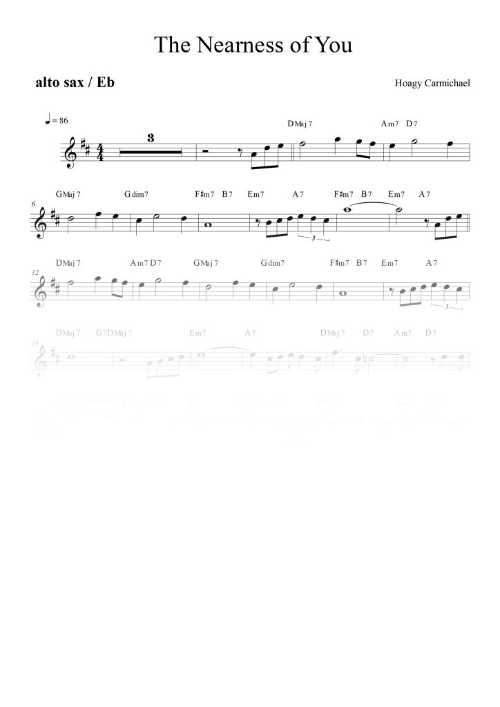The Nearness Of You - Mib (Eb)