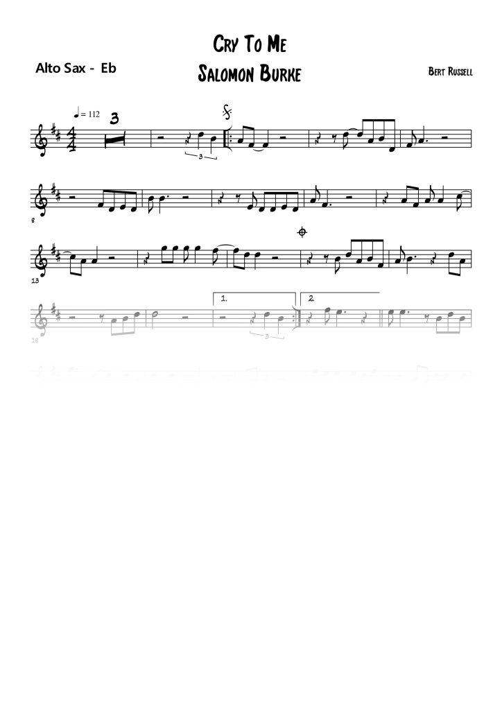 Cry To Me - Mib (Eb)