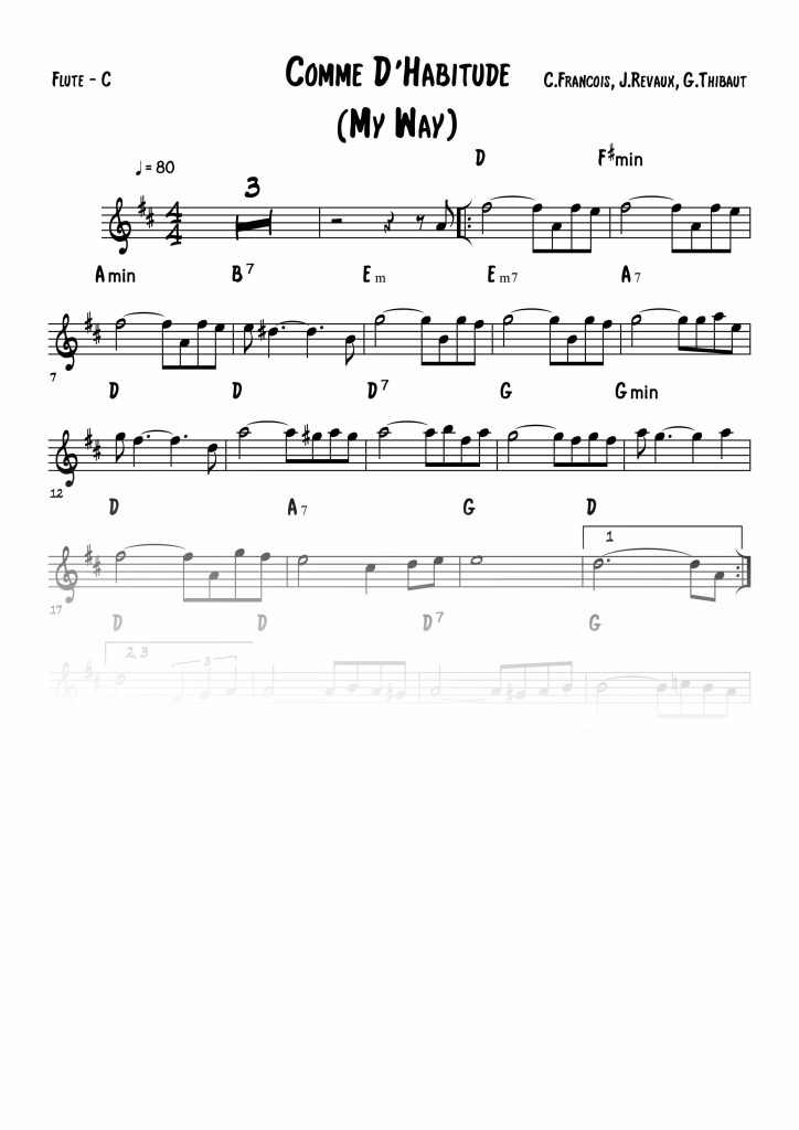 Comme d'Habitude (My Way) - Do (C)