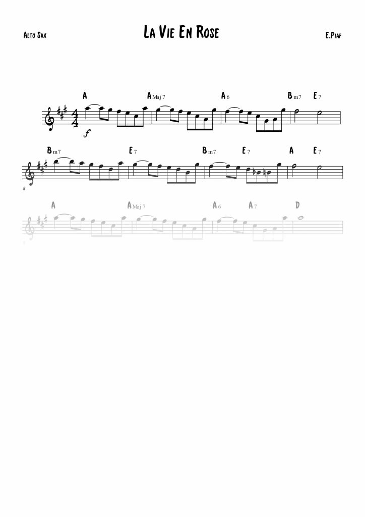 La Vie En Rose - Mib (Eb)