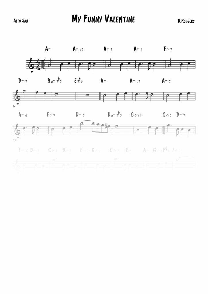 My Funny Valentine - Mib (Eb)