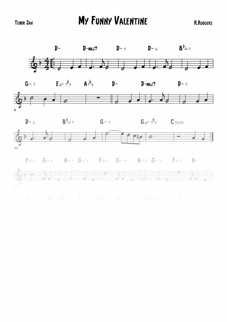 My Funny Valentine - Sib (Bb)