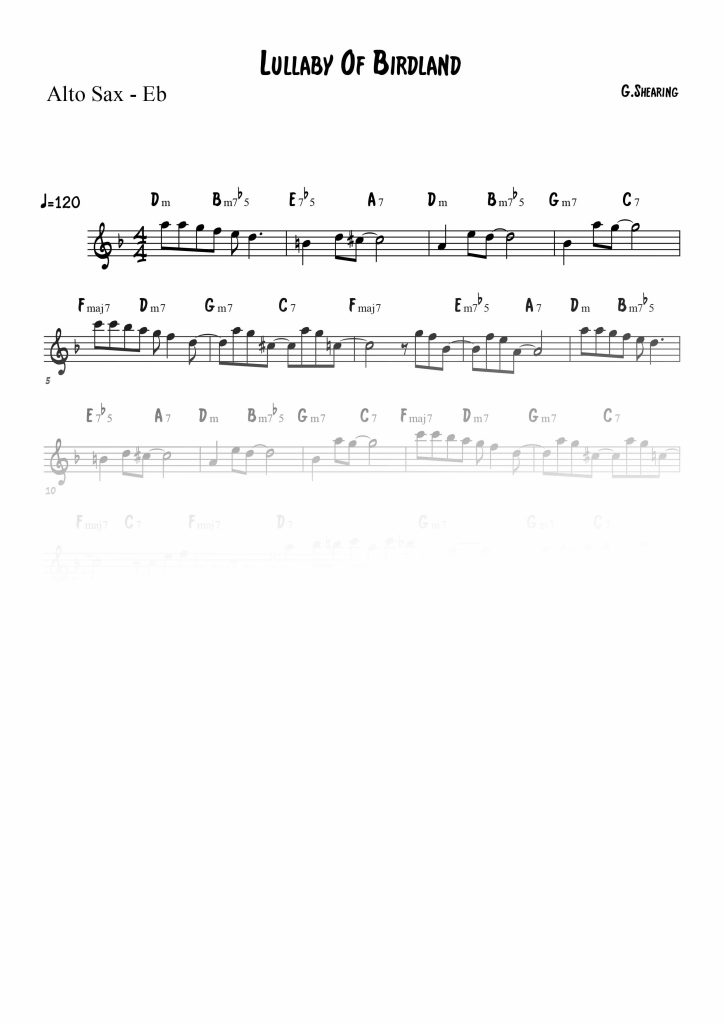 Lullaby Of Birdland - Mib (Eb)