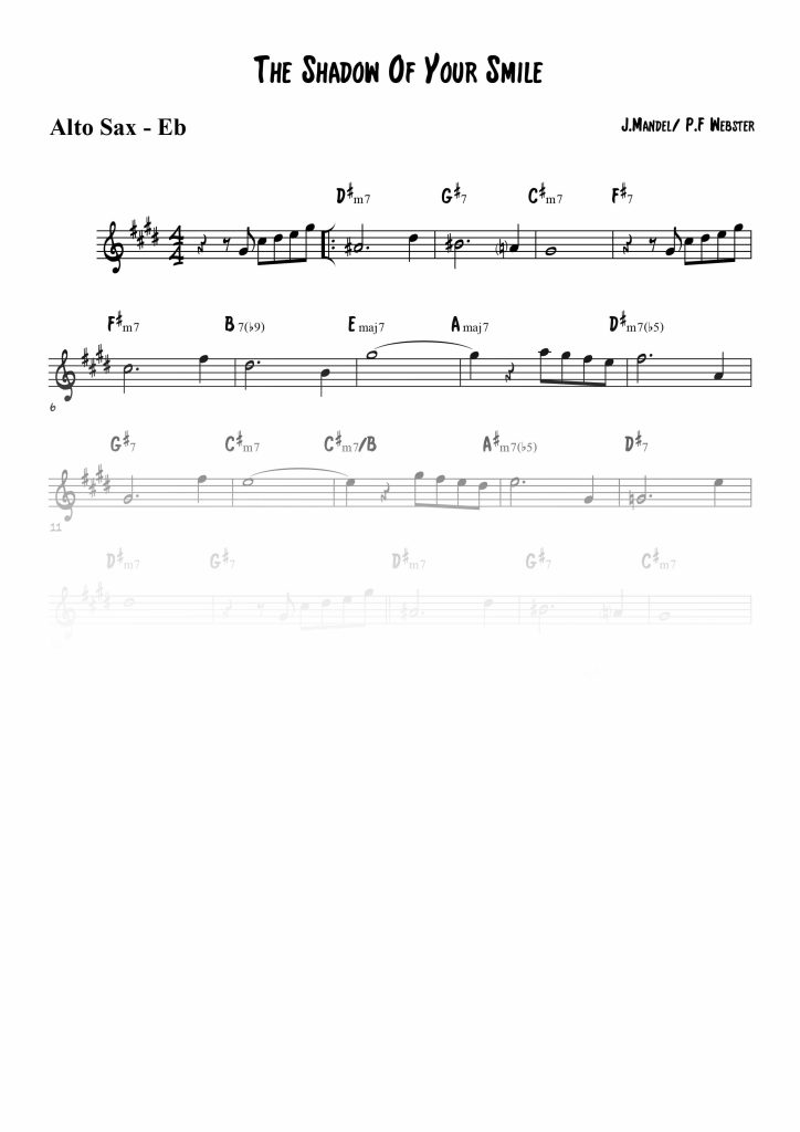 The Shadow Of Your Smile - Mib (Eb)
