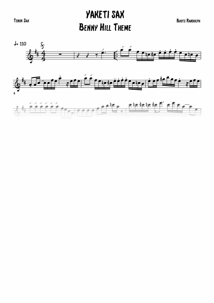 Yakety Sax - Benny Hill - Sib (Bb)