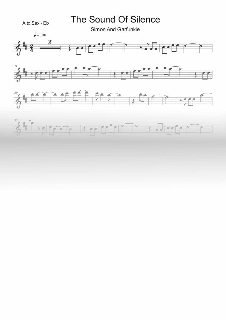 The Sound Of Silence - Mib (Eb)