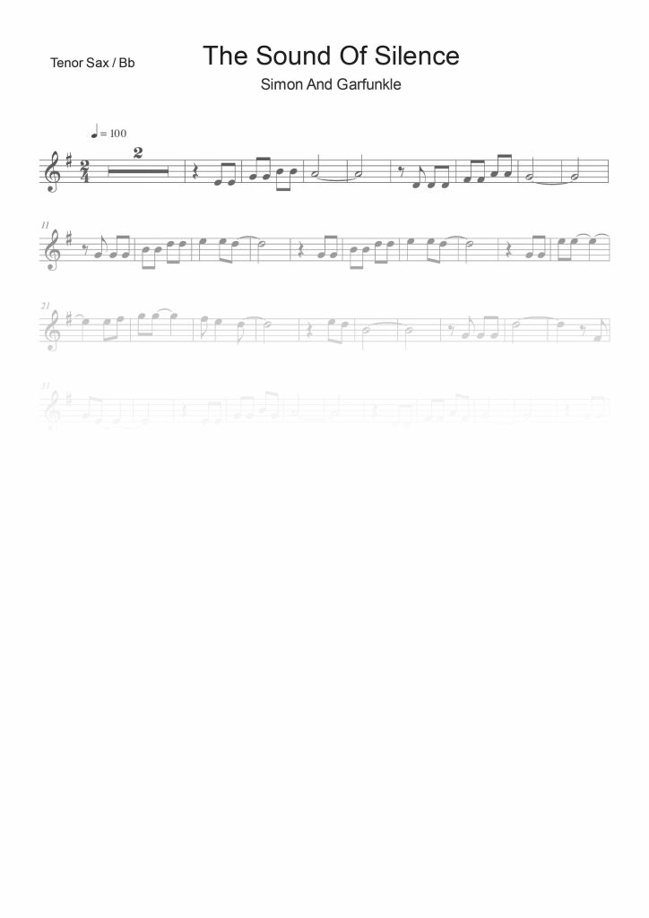 The Sound Of Silence - Sib (Bb)